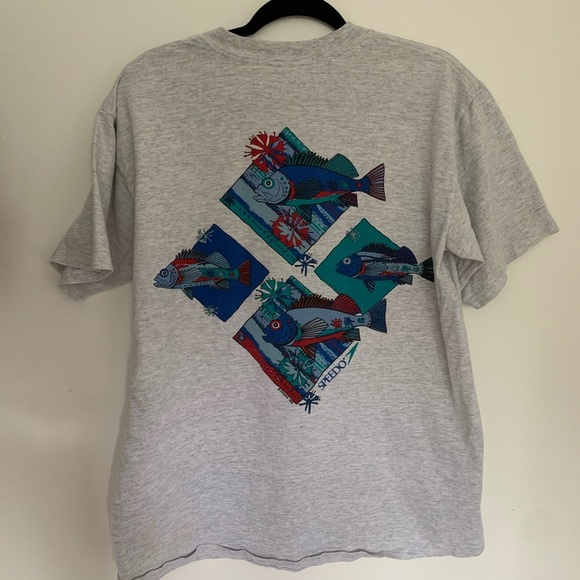 Vintage 1994 Speedo Fish Gray T-Shirt - Picture 8 of 8